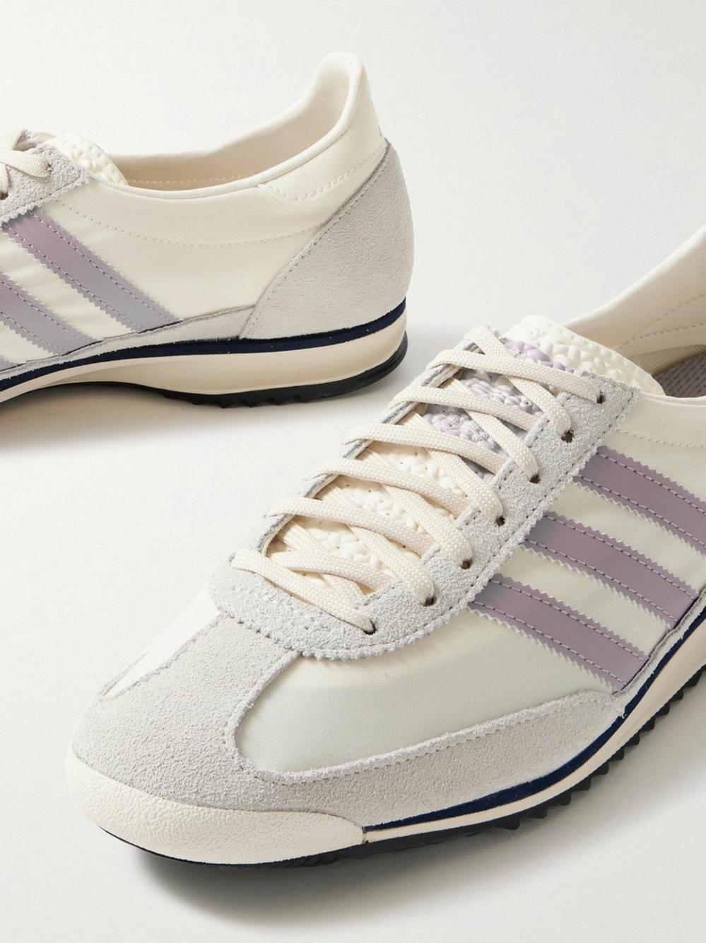 Adidas SL 72 off-white trainers with pale lavender accents